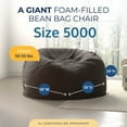 thumbnail image 3 of Ultimate Sack 5000 5-Foot Bean Bag Chair with Footstool Set, Grey Suede Cover, 3 of 6