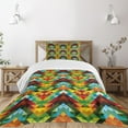 thumbnail image 3 of Ambesonne Colorful Quilted Bedspread Set 2 Pcs, Abstract Optic Pattern, Twin Size, Multicolor, 3 of 6