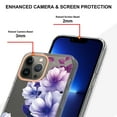 thumbnail image 4 of SaniMore for iPhone 14 Pro Max Case, Flexible TPU Magnetic Cover Support Wireless Charging Slim Flower Grass Pattern Shockproof Protective Shell for Ladies Women Girls, Purple Flowers, 4 of 9