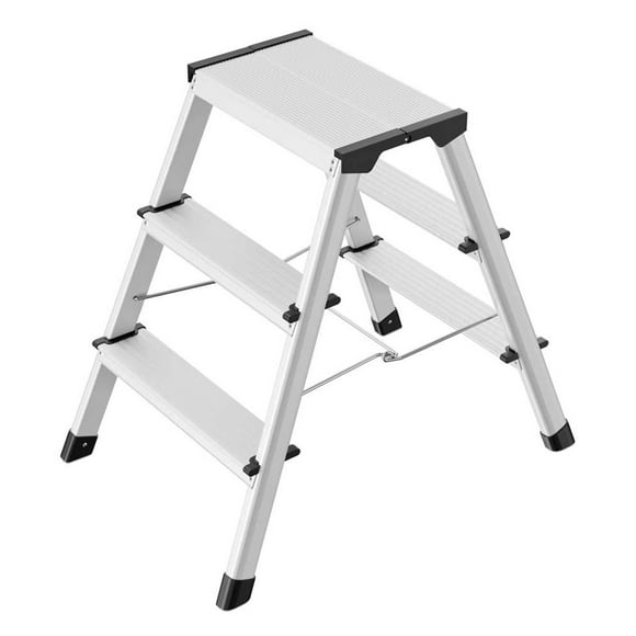 Hailo Folding Step Stool, Dual Sided 3 Step Ladder for Home & Kitchen, D60