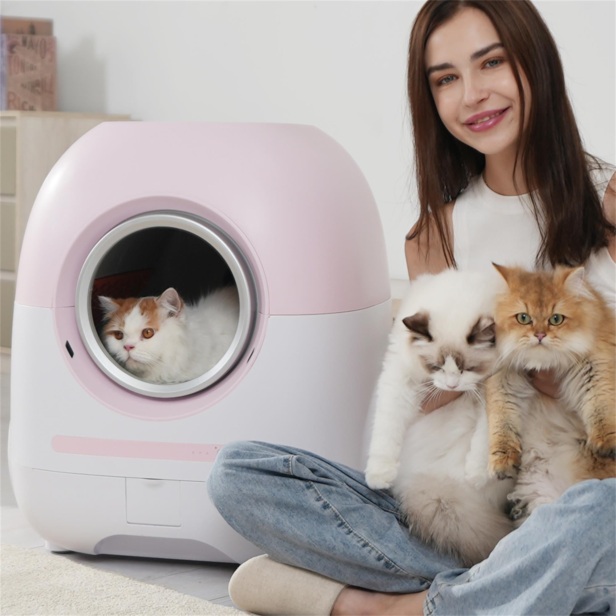 Pefilos 80L Large Capacity Smart Self Cleaning Cat Litter Box for Multi Cats, Automatic with Mat, Liner, Support 5G/Anti-Pinch, Brown Pefilos 80L Large Capacity Smart Self Cleaning Cat Litter Box for Multi Cats, Automatic with Mat, Liner, Support 5G/Anti-Pinch, Brown