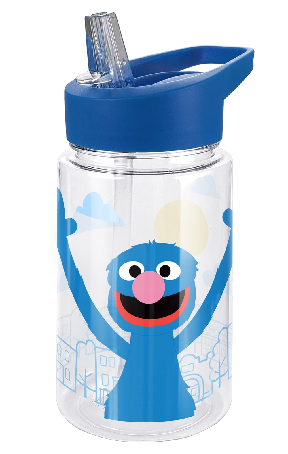 Sesame Street Kids Tritan Plastic Water Bottle with Straw Lid and ...