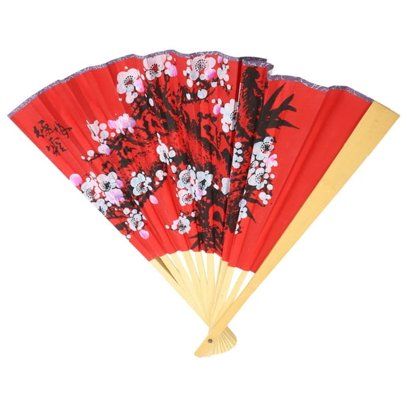 WEAVILUX large fan wall decor Fan Red Paper for Wedding Celebration Chinese Aesthetic 1Pcs