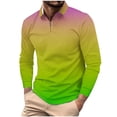thumbnail image 2 of Golf Shirts for Men Big & Tall S-5X Plus Size Long Sleeve Tshirts Shirt with Zipper Collar Pullover Gradient Printed Basic Athletic Workout Tees Tops, 2 of 5