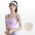 thumbnail image 3 of Top-kevin Womens Square Neck Longline Sports Bra - Workout Crop Tank Tops Padded Yoga Camisole with Built in Pads, 3 of 6