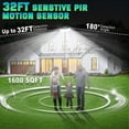 thumbnail image 3 of Solar Lights Outdoor Waterproof Motion Sensor - 416 LEDs 3000 Lumens Super Bright 3 Brightness 3 Modes 2400mAh 360° Illumination 32ft Solar Flood Security Light for Outside - 1 Pack, 3 of 7