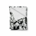 thumbnail image 2 of Urban Graffiti Soft Flannel Fleece Throw Blanket, Anthropomorphised Graffiti Spray Can Sport Characters and Skull, Cozy Plush for Indoor and Outdoor Use, 60" x 80", Black and White, by Ambesonne, 2 of 6