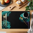 thumbnail image 2 of Turquoise Rose Placemats Set of 12, Vintage Flower Garden Abstract Classic Non-Slip Place Mats Washable Table Mats for Kitchen Dining Table Decorations Indoor/Outdoor, 2 of 9