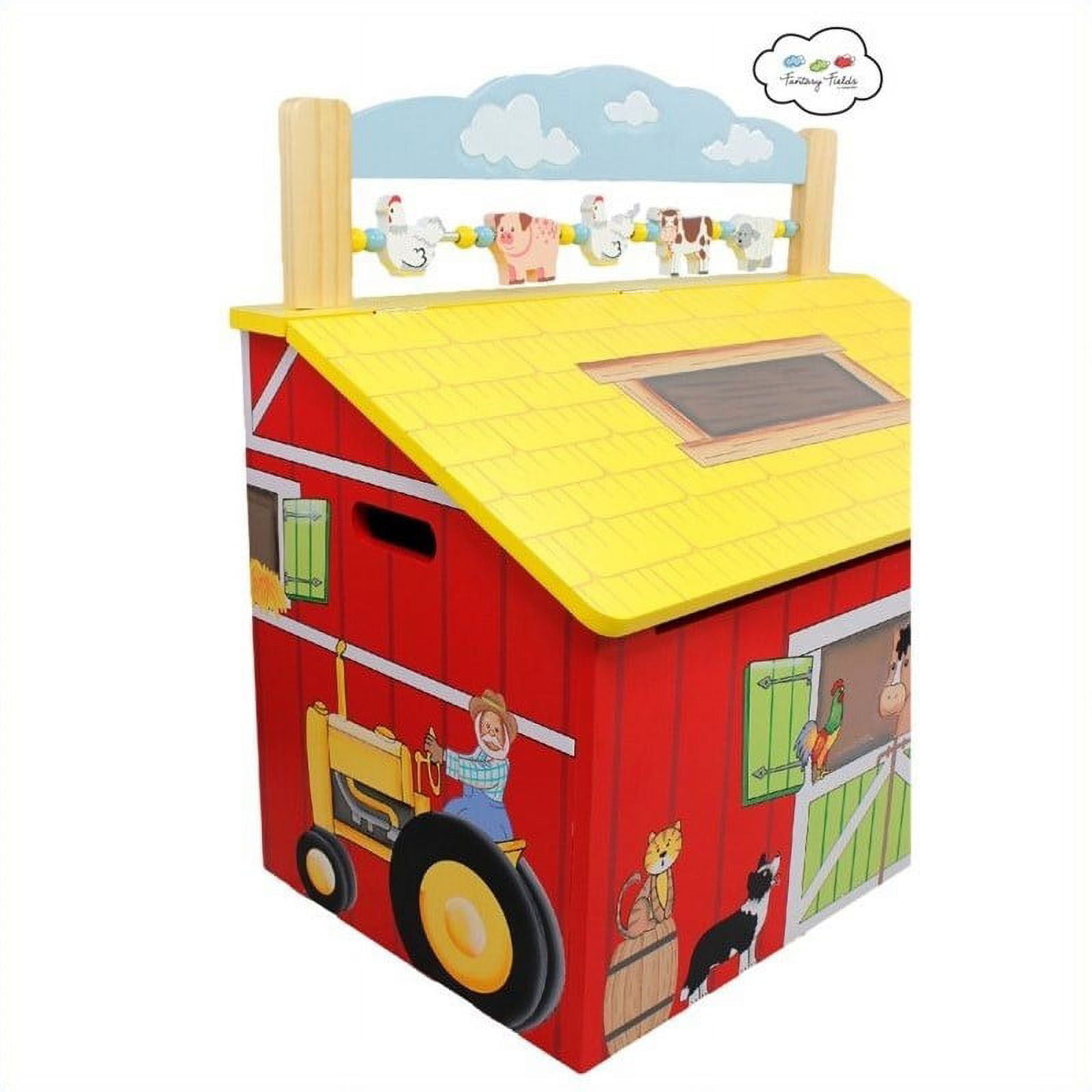 Teamson TD 11326A Wooden Toy Box Happy Farm Room