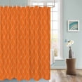 thumbnail image 3 of Fabric Shower Curtain Orange Long Wave Pattern Texture Shower Curtains with 12 Hooks Waterproof Machine Washable Bath Curtains for Bathroom, 72 x 96in, 3 of 6