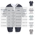 thumbnail image 2 of Fesfesfes Baby Toddler Kids Striped Long Sleeve Romper Jumpsuit with Button Placket, Soft Polyester Crewneck Onesie Outfit for Daily Fall Winter Play Wear 0-18 Months Old., 2 of 4