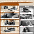 thumbnail image 4 of Pipleo Corduroy Futon Sofa Bed, 40" Single Sleeper Couch with Chaise Lounge & Pillow, No Assembly Required, Comfy Small Space Living Room Bedroom Couch, 4 of 9