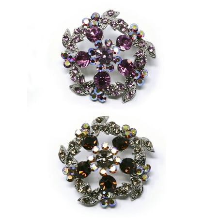 Pinwheel Brooch Pin - Rhinestone Pin - Pinwheel Round - Vintage Retro Style Sparkle