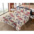 thumbnail image 4 of Ambesonne Romantic Fitted & Flat Sheet with Shams 4 Pcs Set, English Garden Scene Peony, Full, Dark Coral and Champagne, 4 of 5