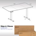 thumbnail image 4 of VIVO Manual 71” x 30” Stand Up Desk, Light Wood Table Top, White Frame, 4 of 9