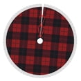thumbnail image 1 of Faldas para árbol de Navidad a cuadros de 48 pulgadas, tapete para árbol de Navidad para fiestas de invierno, falda para árbol de Navidad para decoraciones navideñas rústicas, 1 of 1