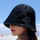 thumbnail image 2 of Sombrero de pescador de moda, térmico, informal, suave, para otoño, para acampar, senderismo, para mujer. Negro, 2 of 9