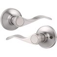 thumbnail image 1 of EcoNesxp Wave Style European Handle Door Lock Hallway and Wardrobe Handle Lock 1 Pack Nickel, 1 of 5