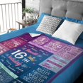 thumbnail image 2 of Sweet 16 Gifts for Girls - 16th Birthday Gifts for Girls - 16 Year Old 50"x40" Blanket for Birthday - Gifts for 16 Year Old Girl - 16th Birthday Gift Ideas - Sweet Sixteen Birthday Decorations, 2 of 6