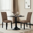 thumbnail image 6 of Subrtex Fabric Upholstered Dining Chairs Set of 6, Modern Kitchen and Dining Room Chairs, Brown, 6 of 6