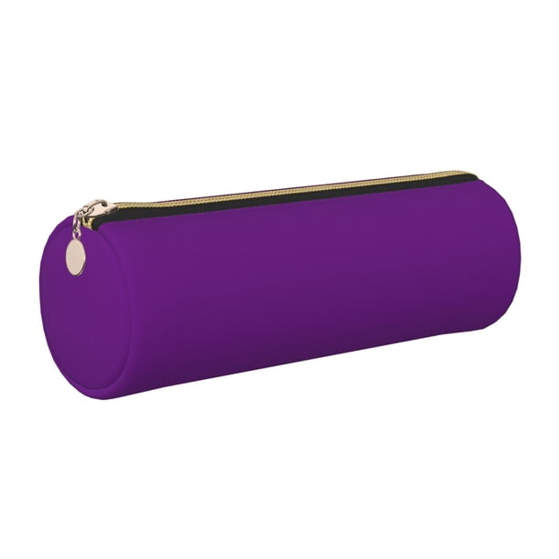 Disketp Purple Estuche Organizador de Lápices de Cuero, Estuche de Oficina con Cremallera para Bolígrafo y Lápiz