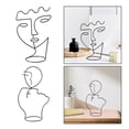thumbnail image 4 of 2 piezas de metal cara esquema escultura decoración hierro una línea estatuilla escritorio sombrero soporte sombrero estante decoración del hogar Macarena Escultura de cara abstracta, 4 of 6