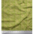 thumbnail image 1 of Soimoi Green Poly Georgette Fabric Artistic Floral Print Sewing Fabric Yard 42 Inch Wide, 1 of 5