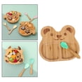 thumbnail image 3 of Plato de madera de bambú para bebés y niños pequeños con base de succión, vajilla para alimentación infantil Soportar, 3 of 9