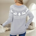 thumbnail image 2 of Women Christmas Outfit Elegant Fair Isle Knit Pullover Sweater for Women Cozy Winter Wear Soft Yarn Comfortable Loose Fit Casual Turtleneck Top Cold Weather Fashion Gray XL, 2 of 6