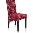 thumbnail image 1 of Dining Room Chair Covers Large, High Back Oversized Larger Washable Stretchable Chair Slipcovers (4 Per Set, Gift Burgundy Christmas-Red XCG), 1 of 8