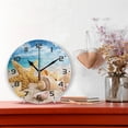 thumbnail image 2 of Dreamtimes Starfish and Seashells on The Beach Wall Clock, 10 Inch Silent Non Ticking Round Clock Oil Painting Clock Easy to Read Clock for Living Room Bedroom Bathroom Home Decor, 2 of 7