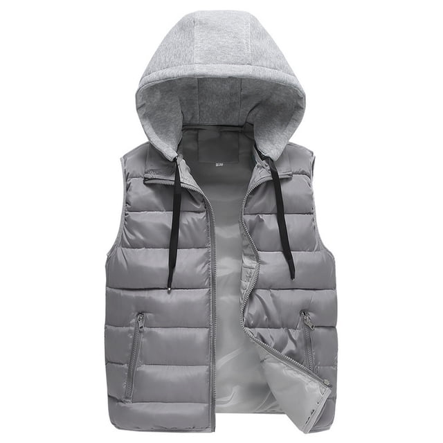 UKAP Gilet pour Hommes Col Montant Sans Manches Veste de Sport Décontractée Gris m