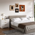 thumbnail image 6 of Tydimor Modern Bedside Table with 3 Drawers, Nightstands with Fluted Panels and Gold Handles, Wooden Texture Accent Storage Cabinets for Bedroom, Living Room, White, Set of 2, 6 of 10