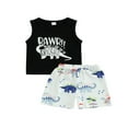 thumbnail image 1 of Boys Sets Letter Crew Neck Sleeveless Vest Tree Shorts, 1 of 6