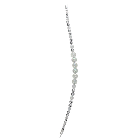 Allstate 16" Beaded Circle Smooth Icicle Christmas Ornament - Clear/Silver