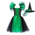 thumbnail image 1 of WEAIXIMIUNG Robes de Bal avec Manches Tout-Petits Enfants Bébés Filles Magnifique Sorcière Robe Noire avec Chapeau Tutu Chic Déguisement Robes de Fête, 1 of 6