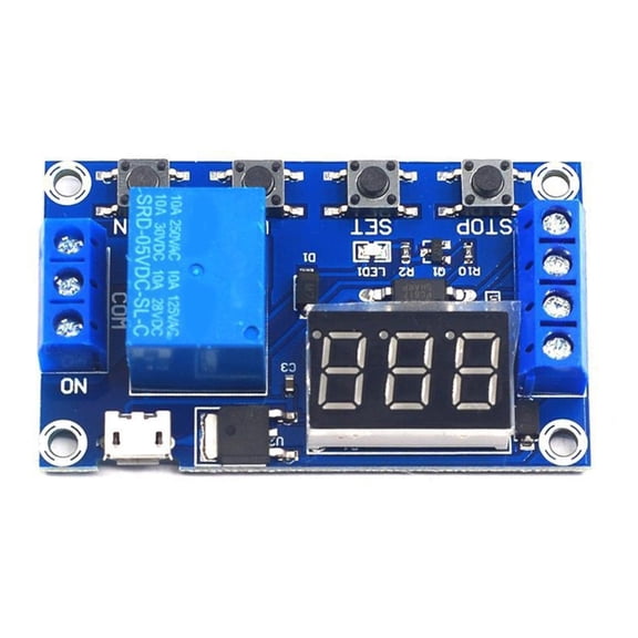 High Voltages DC6-30V Timer RelayModule with Adjustable Timing Emergency Stop