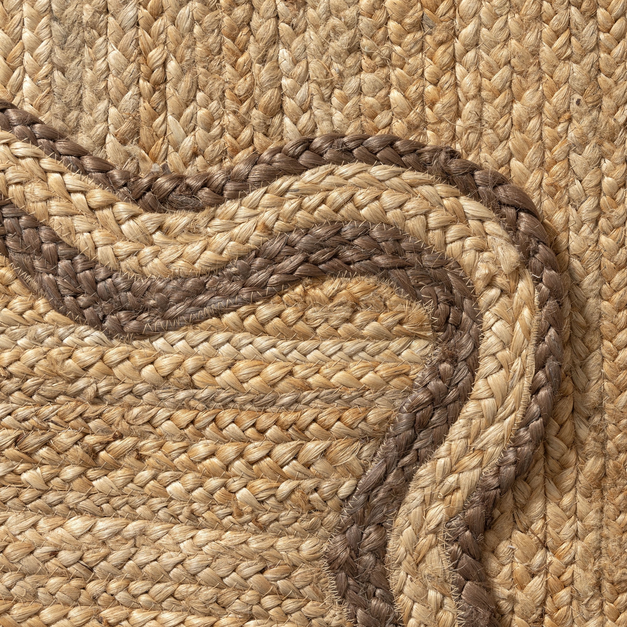 Harlow Hill Teni Braided Jute 2' x 3' Brown/Natural Bordered Performance Indoor Area Rug