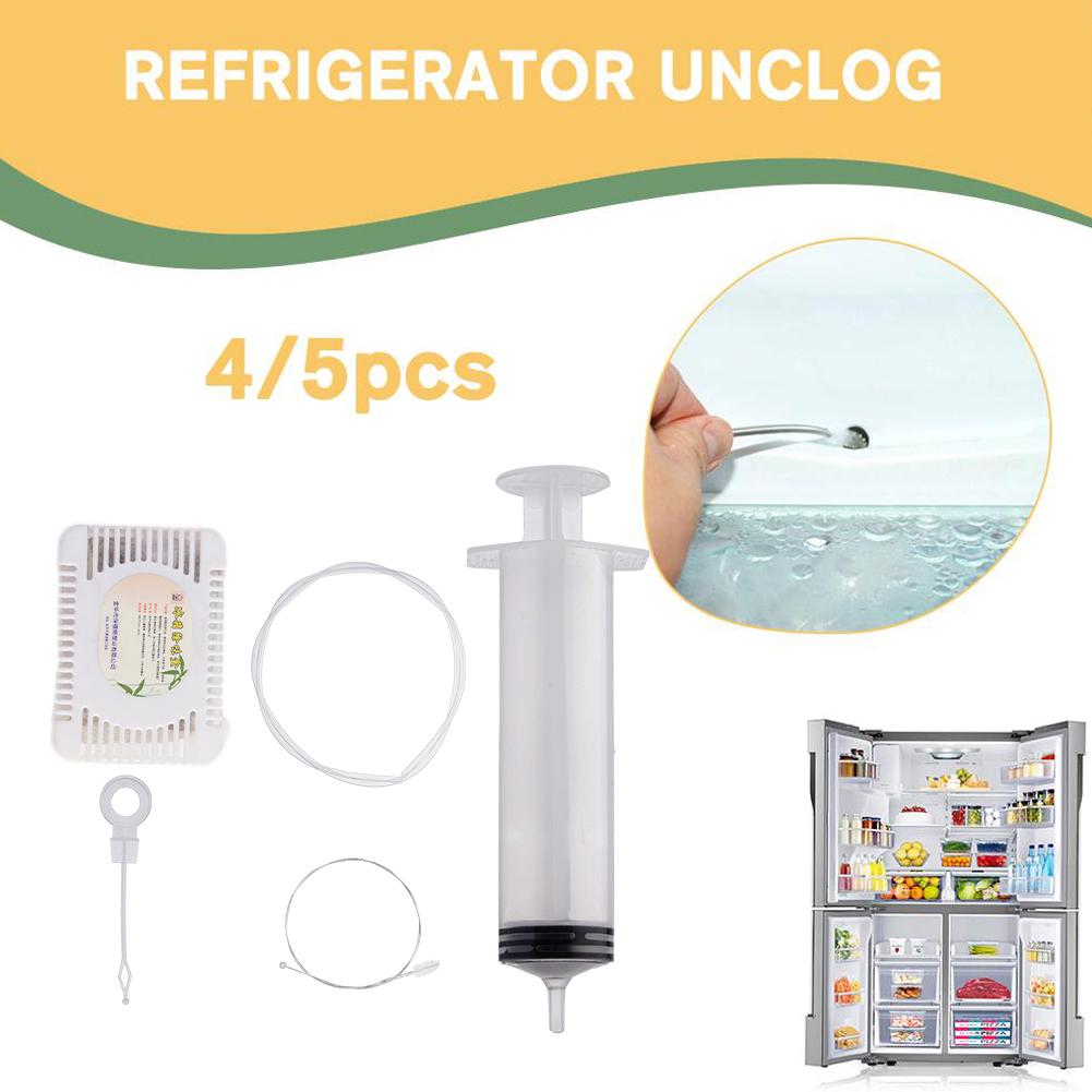 5-Piece Fridge Drain Cleaner Kit – Unclog Your Refrigerator Drain In Minutes, Reusable Brush Tool For Fridge Drainage Hole & Pipe Blockage Removal