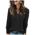 thumbnail image 4 of Afdoent Sweaters For Women Button Down Fall Long Sleeve Pullover Shirts Casual Tunic Tops Lightweight Soft Pullover Sweaters Fashion Trendy Clothes Classic, 4 of 7