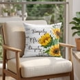 thumbnail image 4 of 24x24 Pillow Covers Set of 2, Yellow Sunflowers Square Throw Pillow Covers for Couch/Sofa/Living Room, Farmhouse Floral Rustic Botanical Grey Wood Decorative Soft Pillowcases for Couch Throw Pillows, 4 of 9