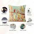 thumbnail image 2 of Modern Decoration Throw Pillow Covers 18x18 Set of 4 Retro Bird Flowers Throw Pillowcover Vintage Sofa Cushion Cover for Couch Double Print, 2 of 6