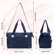 WANDF Travel Duffle Bag Gym Bags with Shoe Compartment, Lightweight Weekender Overnight Personal Item Bag for Men Women, Waterproof Bag for Gym Sports Traveling Swimming Yoga(Blue Bag)