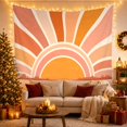 thumbnail image 3 of Boho Sunset Hills with Graphic Desert Mustard Semi, Serene Boho for Boho Decor Lovers, Desert Sunset Wall Art, Graduation Gift, Tapestry Wall Hanging for Bedroom and Dorm, 3 of 7