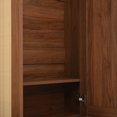 thumbnail image 3 of Farmhouse Hall Tree with Rattan Doors - Versatile 4-In-1 Seating Bench with 6 Hooks, Mid-Century Entryway Shoe Cabinet with Shelf for Living Room, Hallway, Mudroom, 55.1"W, 3 of 14