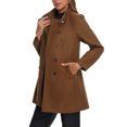 thumbnail image 4 of Winter Trench Coats for Women's Casual Stand Collar Pea Double Breasted Overcoat XL Dark Brown, 4 of 5