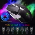 thumbnail image 5 of Lexontech Wireless Keyboard and Mouse,Rainbow LED Backlit Rechargeable Keyboard Mouse with 3800mAh Battery Metal Panel,Mechanical Feel Keyboard and 7 Color Gaming, 5 of 9
