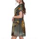 thumbnail image 2 of Disketp Surreal Weightlifting Snail para Vestido de Manga Corta para Mujeres, Vestidos de Verano para Mujeres, Casual y Holgado para la Playa, 2 of 6