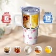 thumbnail image 6 of Flamingo Travel Tumbler with Handle 20OZ Stainless Steel Insulated Coffee Mug Cup Leak Proof Double Wall Vacuum Perfect for Hot Cold Drinks Gifts for Women Girls on Birthday Christmas Summer, 6 of 6