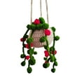 thumbnail image 2 of Pnellth Car Mirror Hanging Accessory Handmade Knitted Crochet Potted Plant Rear View Decor Car Interior Accessories, 2 of 10